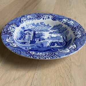Large Rim 11" Pasta Serving Bowl - Spode Blue Italian